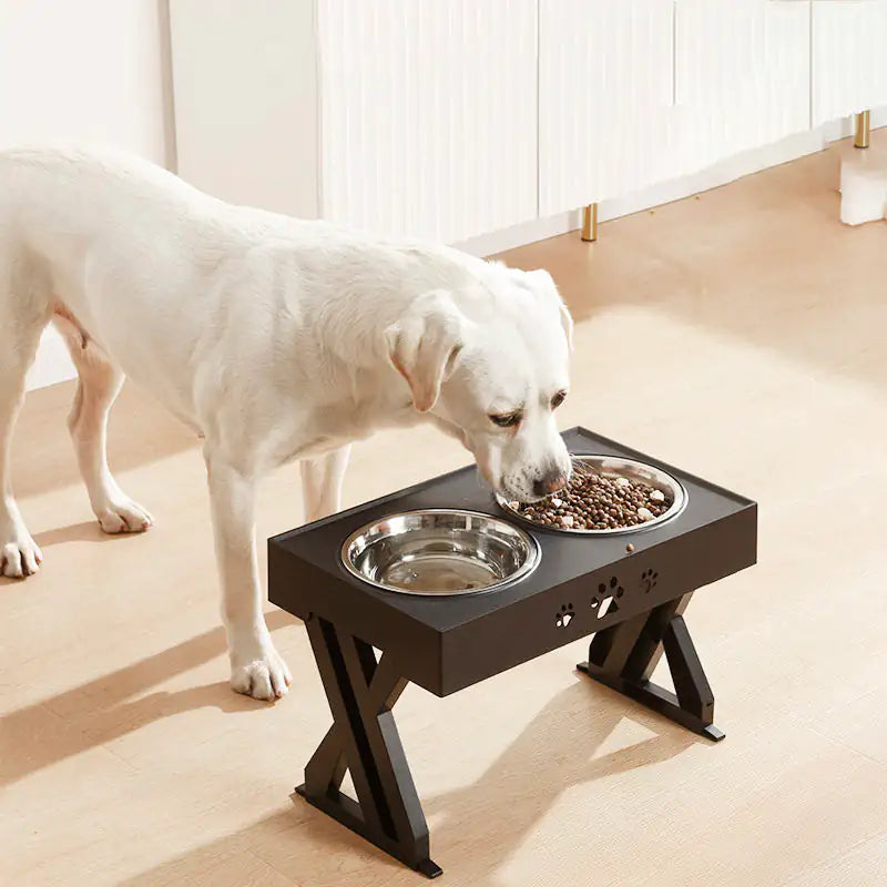 Adjustable Height Double-Bowl Pet Support Table