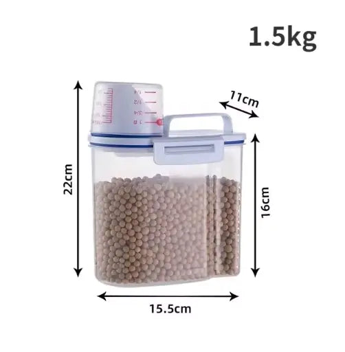 Pet Food Storage Container with Measuring Cup