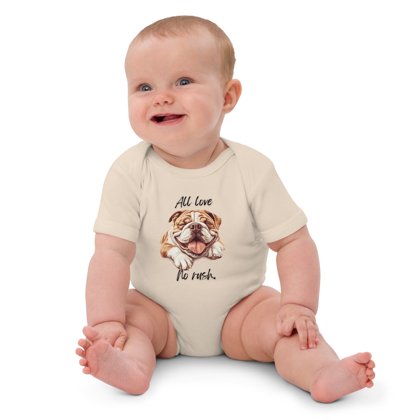 Bulldog - Organic cotton baby bodysuit