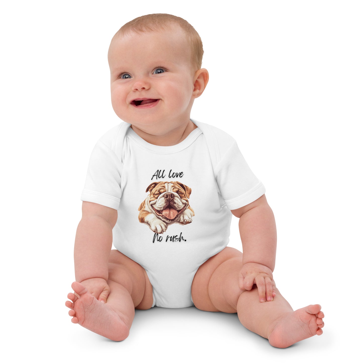 Bulldog - Organic cotton baby bodysuit