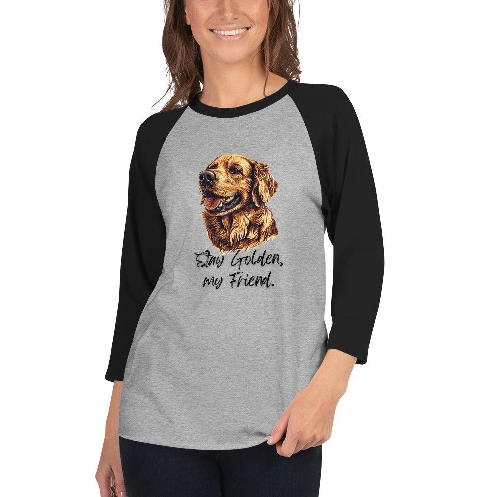 Golden Retriever - 3/4 sleeve raglan shirt