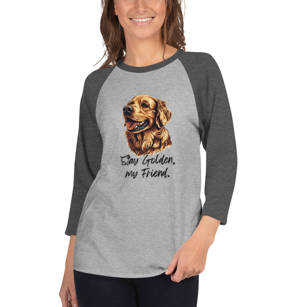 Golden Retriever - 3/4 sleeve raglan shirt