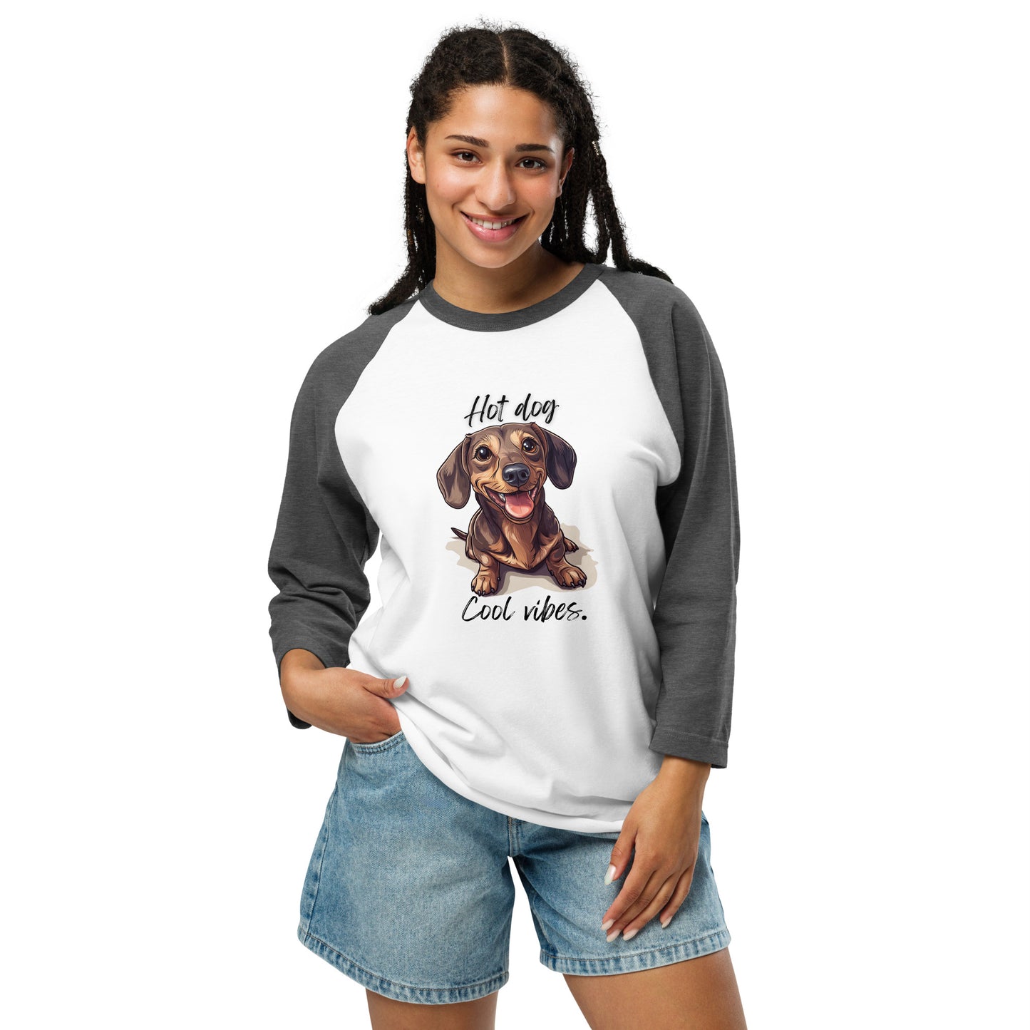 Dachshund - 3/4 sleeve raglan shirt