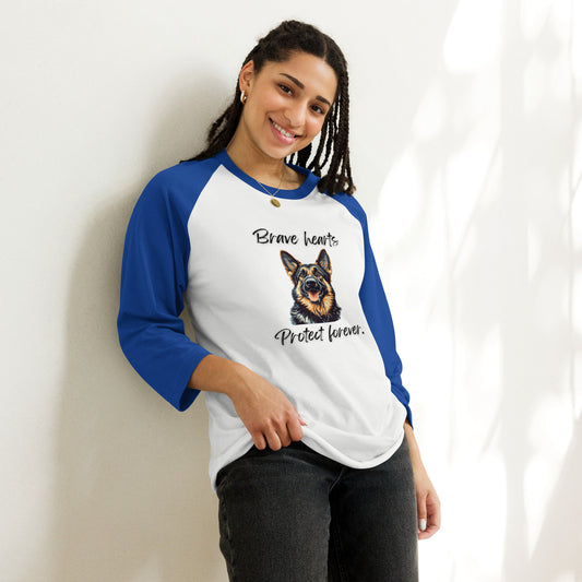 German Shepherd - 3/4 sleeve raglan shirt