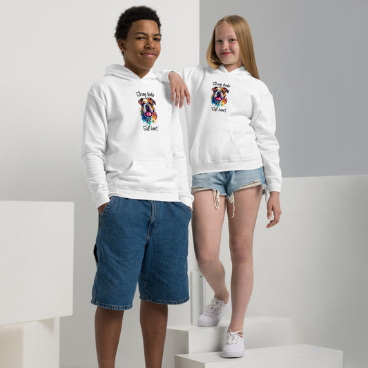 Cute Bulldog - Youth heavy blend hoodie